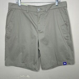 Apt 9 Premier Flex Flat Front Shorts Kaki Classic Basic Essential Staple 36